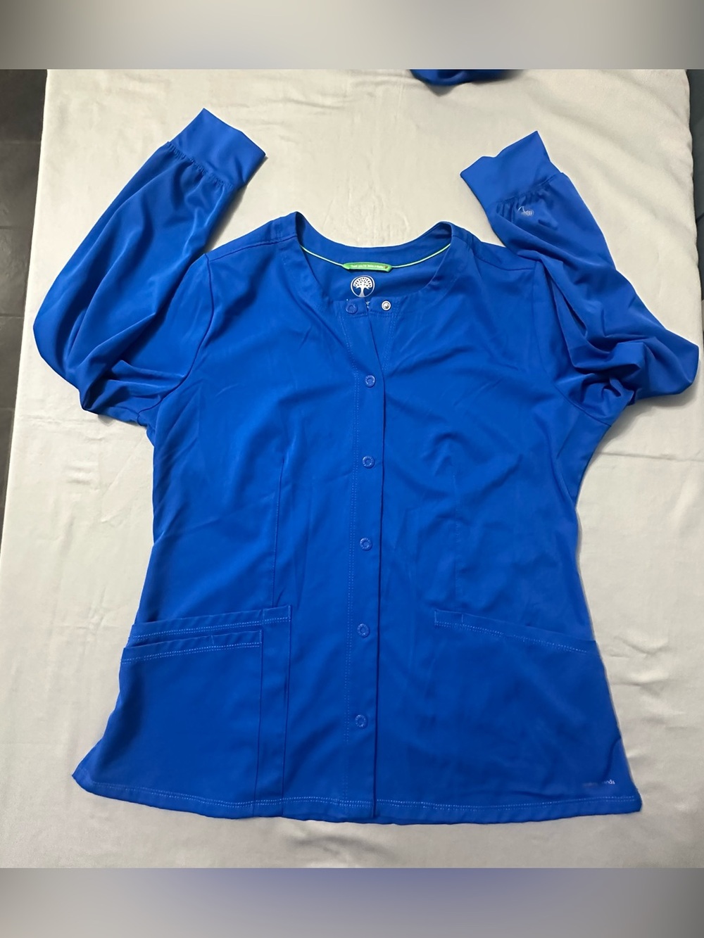 HH Works Healing Hands Scrubs Set L Royal Blue Macy Top Rhea Jogger Megan Jacket - Picture 2 of 16